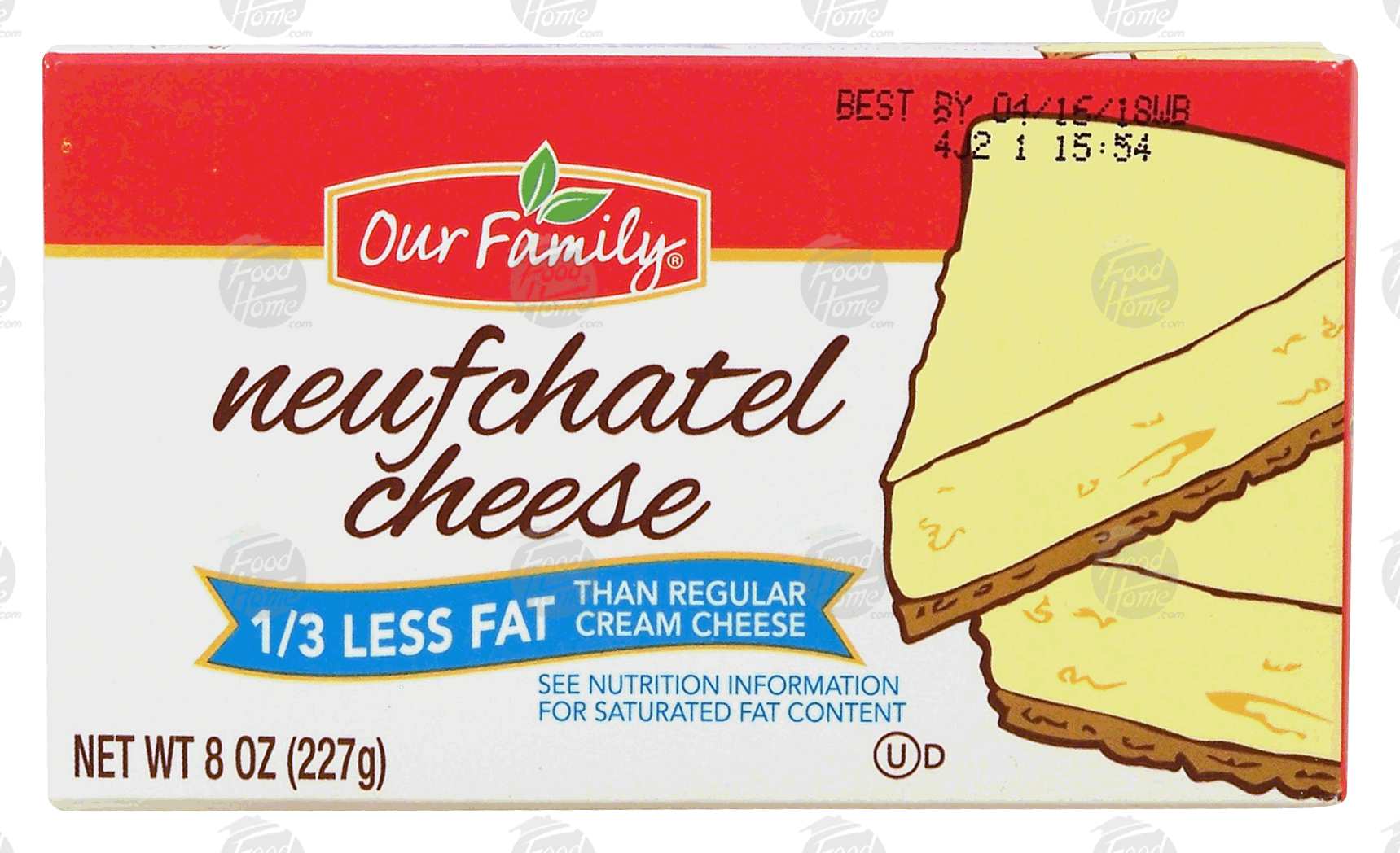 Our Family  neufchatel cheese, 1/3 less fat than regular cream cheese Full-Size Picture